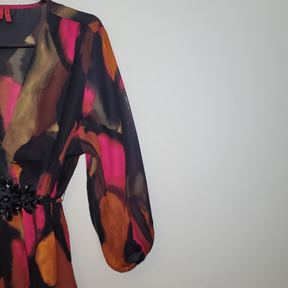 Tapemeasure Womens Abstract Multi-Color Sequin Top Size Large L - Picture 6 of 12